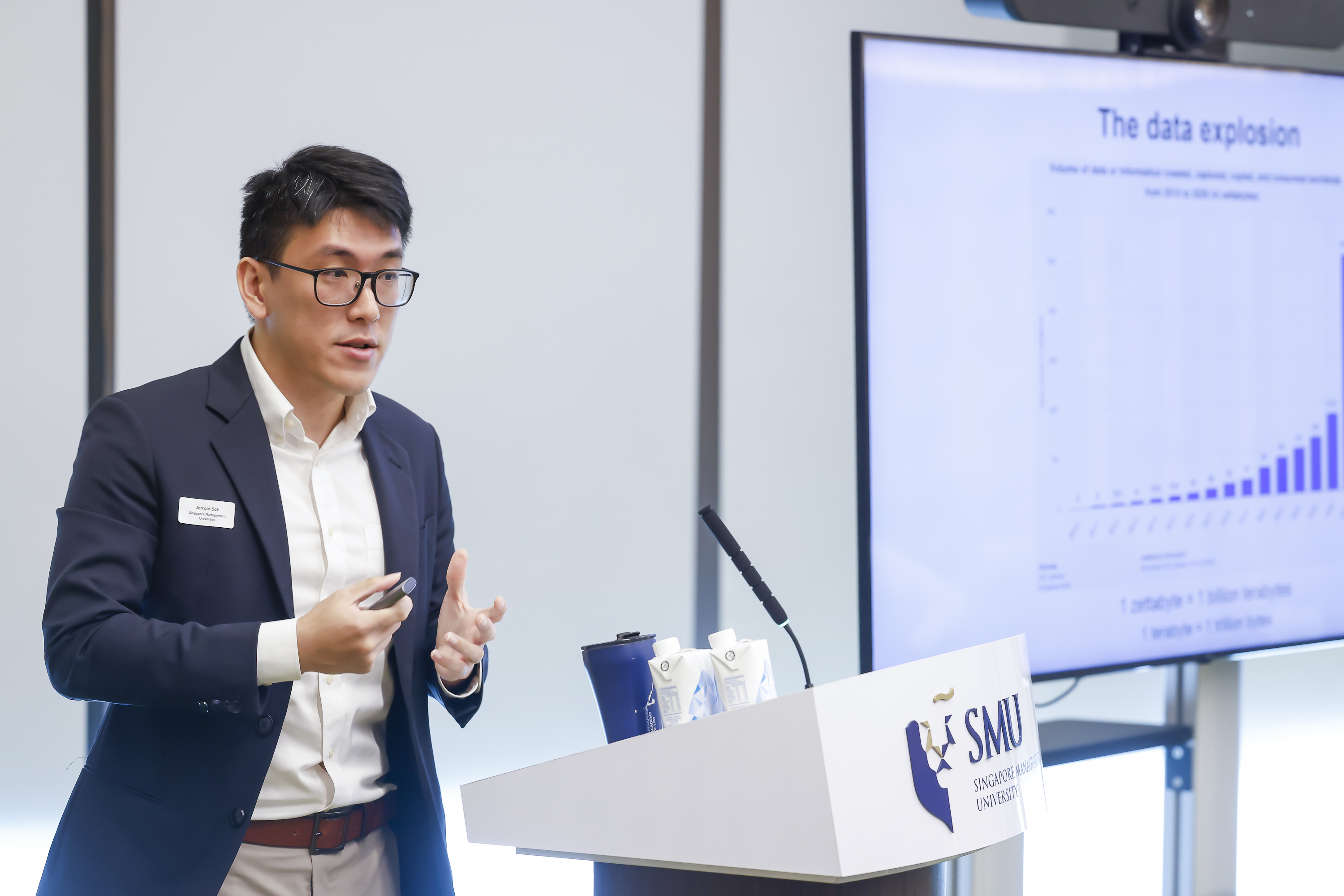 SMU Asst Prof of Law Jerrold Soh sharing the project's intent and significance at the launch event.