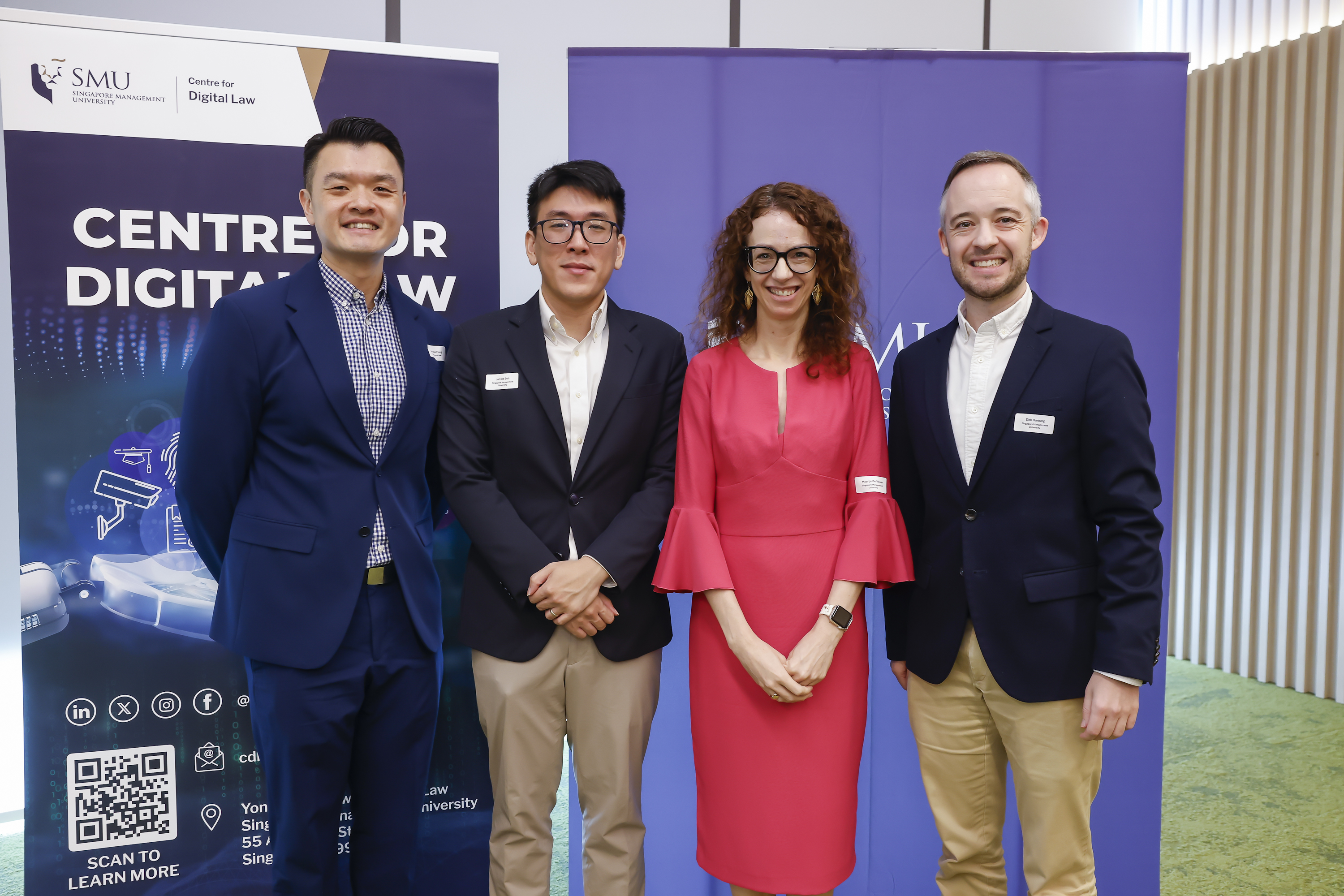 (L-R) Mr Lim Joo Hong; Asst Prof Jerrold Soh; Prof Maartje De Visser, YPHSL Assoc Dean (Research); Asst Prof Dirk Hartung
