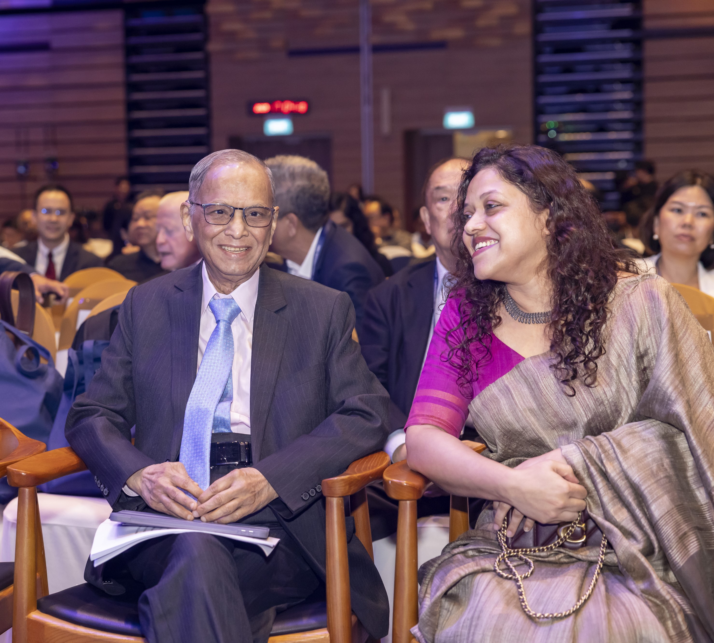 Mr Narayana Murthy and Mrs Pooja Tillu, Deputy High Commissioner of India to Singapore