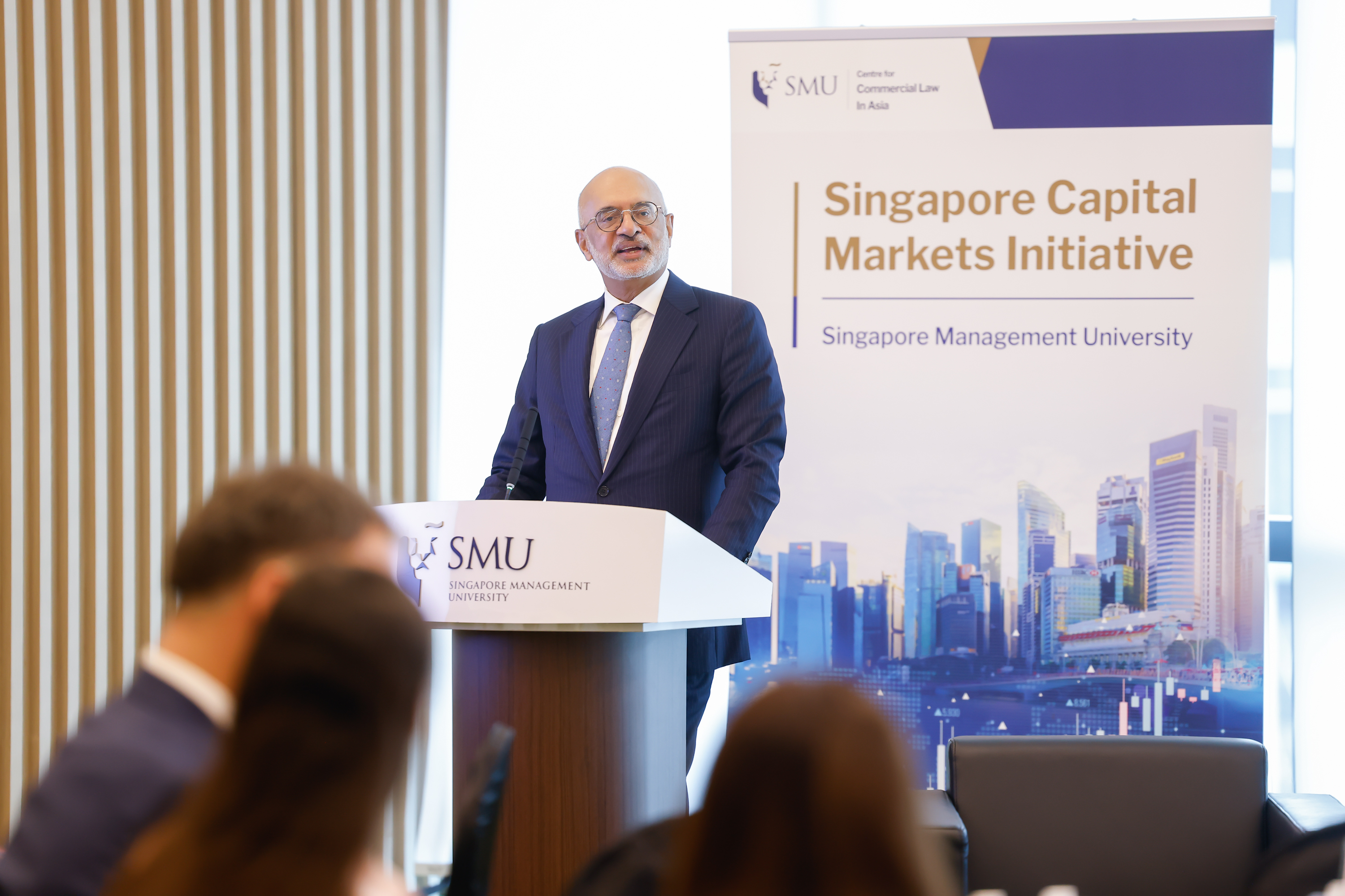 Mr Piyush Gupta, SMU Chairman, delivering the Opening Address at the launch event.