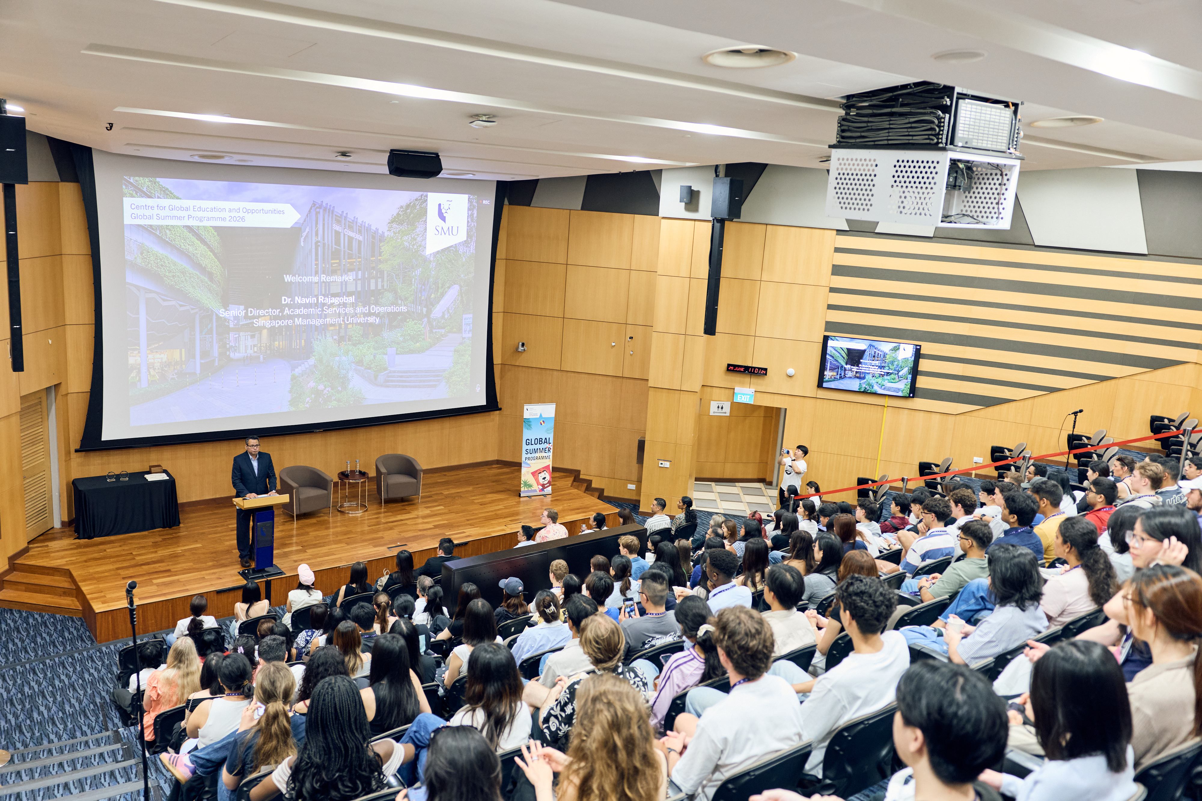 Dr. Navin Rajagobal delivering welcome remarks to the GSP 2026 cohort at the programme’s orientation session.