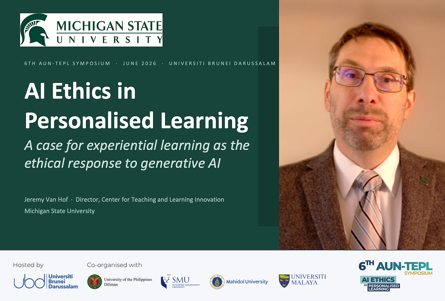 Dr Jeremy Van Hof, Director of the Center for Teaching and Learning Innovation at Michigan State University, emphasised the deliberate and intentional use of AI to make learning processes more visible, enabling educators to gain deeper insights into how students learn, think and develop over time.