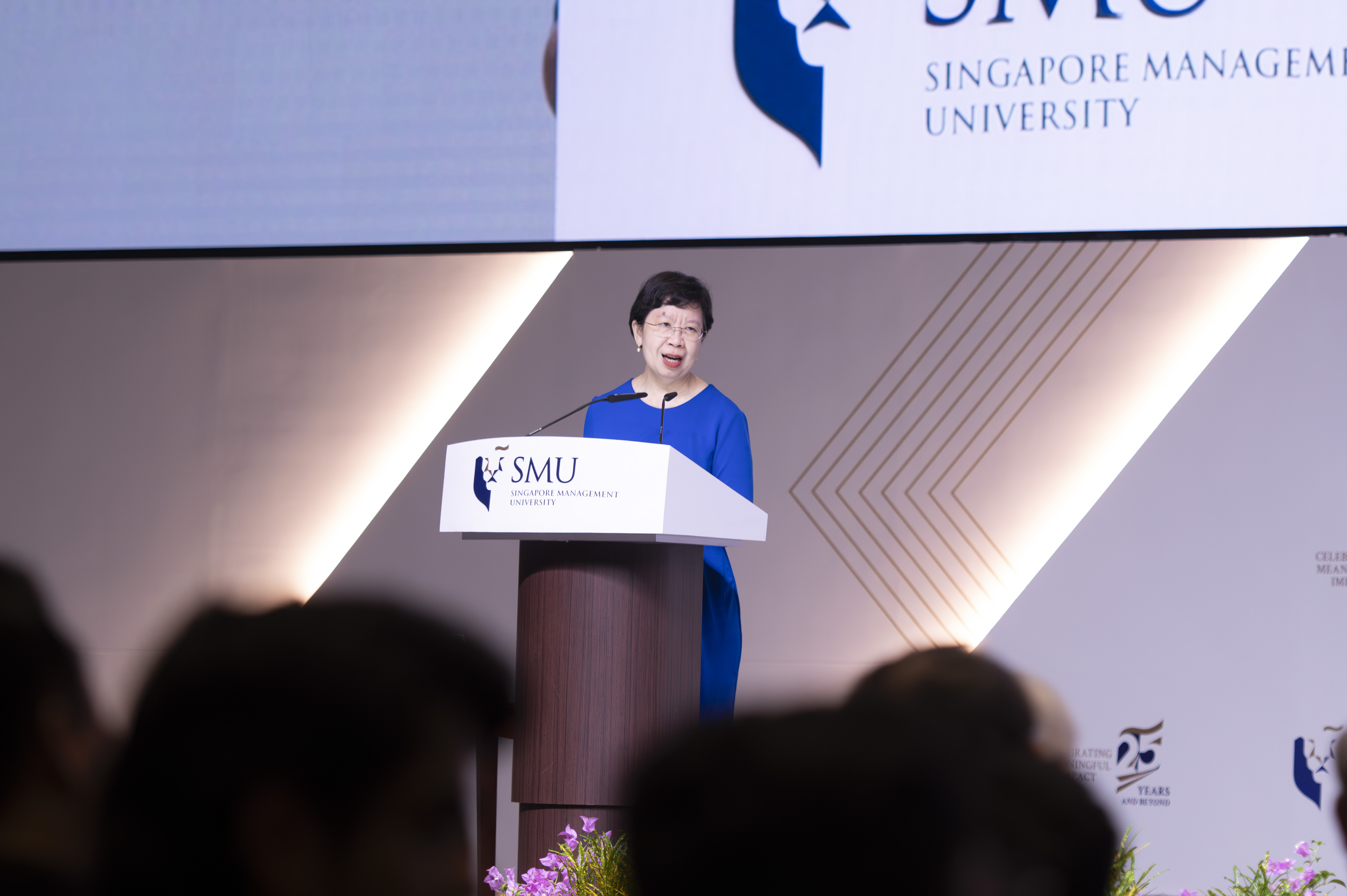 SMU President, Prof Lily Kong, delivering her opening address.