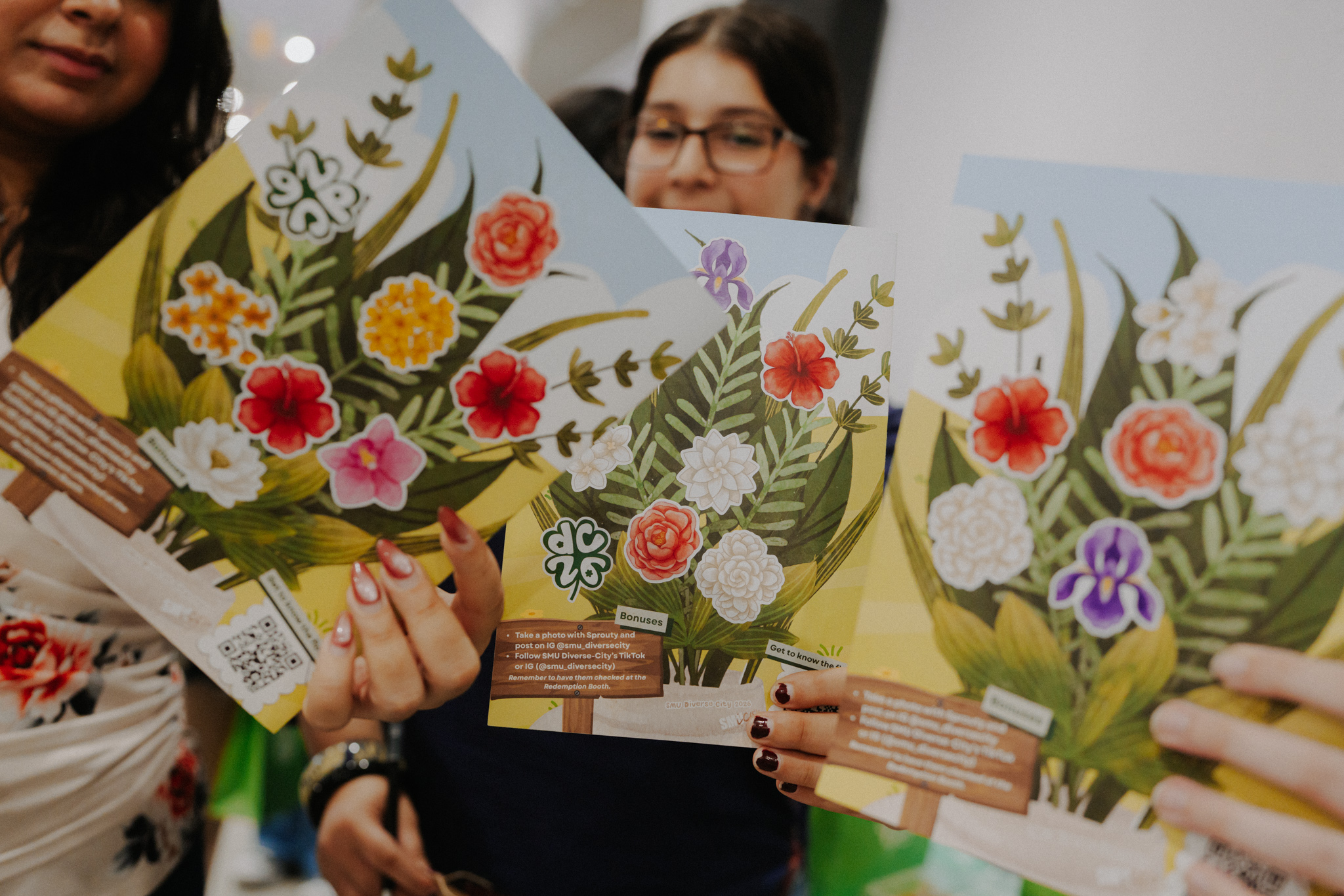 Flower power: an array of blooms pretty up the festivities.