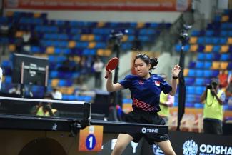 Tan Zhao Yun plays a starring role at the Asian Table Tennis Team Championships as she beat Manika Batra and Diya Chitale to help Singapore beat hosts India 3-2. PHOTO: SINGAPORE TABLE TENNIS ASSOCIATION