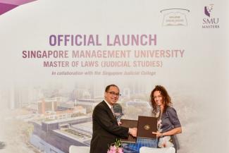 (L-R) Justice Aedit Abdullah and SMU School of Law Assoc Dean Maartje de Visser