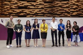 Minister Indranee Rajah with the eight Spirit of Pro Bono Award recipients who were recognised for their outstanding contribution.