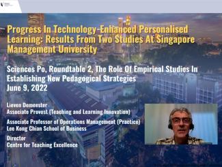 Assoc Prof Lieven Demeester, Associate Provost (Teaching and Learning Innovation), and Director, Centre for Teaching Excellence at SMU, addressed fellow academics and experts in pedagogy at the 2022 Sciences Po International Teaching and Learning Workshop.