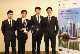 Silver Medalist – SMU’s Team Singapore Sling. (L-R) Lee Gao Yi (Final year, Economics), Ng Shu Ren (Final year, Accountancy), Alvin Yue Weng Fatt (Final year, Economics), and Nigel Ng Jun Ming (Final year, Business Management).
