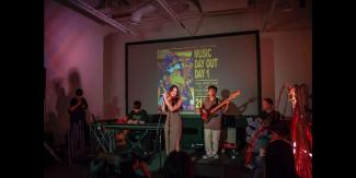 Parka gave its artiste Nicole Ann Chan (centre) the opportunity to perform her music at a local music festival in December 2022, alongside musicians Dominic Yuan on keyboard, Shaun Goh on bass, and Jonathan Ang on guitar. PHOTO: PARKA