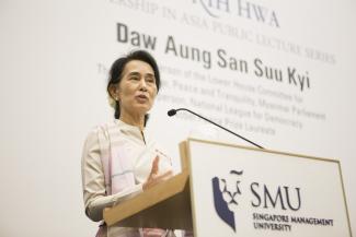Auung San Suu Kyi delivers the sixth Ho Rih Hwa Leadership in Asia Public Lecture
