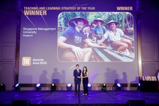 SMU wins Times Higher Education Awards Asia 2025 (photo credit - THE)