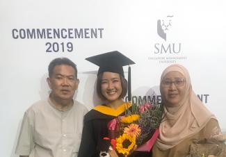 SMU graduate Nur Syakirah, who has a degree in information systems, works as a supply chain IT analyst at Johnson & Johnson. PHOTO: COURTESY OF NUR SYAKIRAH
