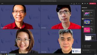 The IITS team which won the Acquia Engage Awards 2020 was (clockwise from top left) Goh Wee Sen, Jim Chua, Simon Yee and Sherlyn Yap.