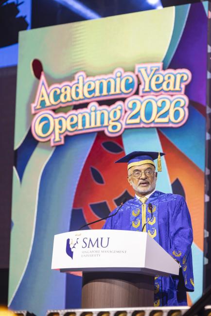 Chairman Mr Piyush Gupta delivering his opening ceremony speech