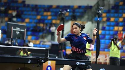 Tan Zhao Yun plays a starring role at the Asian Table Tennis Team Championships as she beat Manika Batra and Diya Chitale to help Singapore beat hosts India 3-2.  PHOTO: SINGAPORE TABLE TENNIS ASSOCIATION